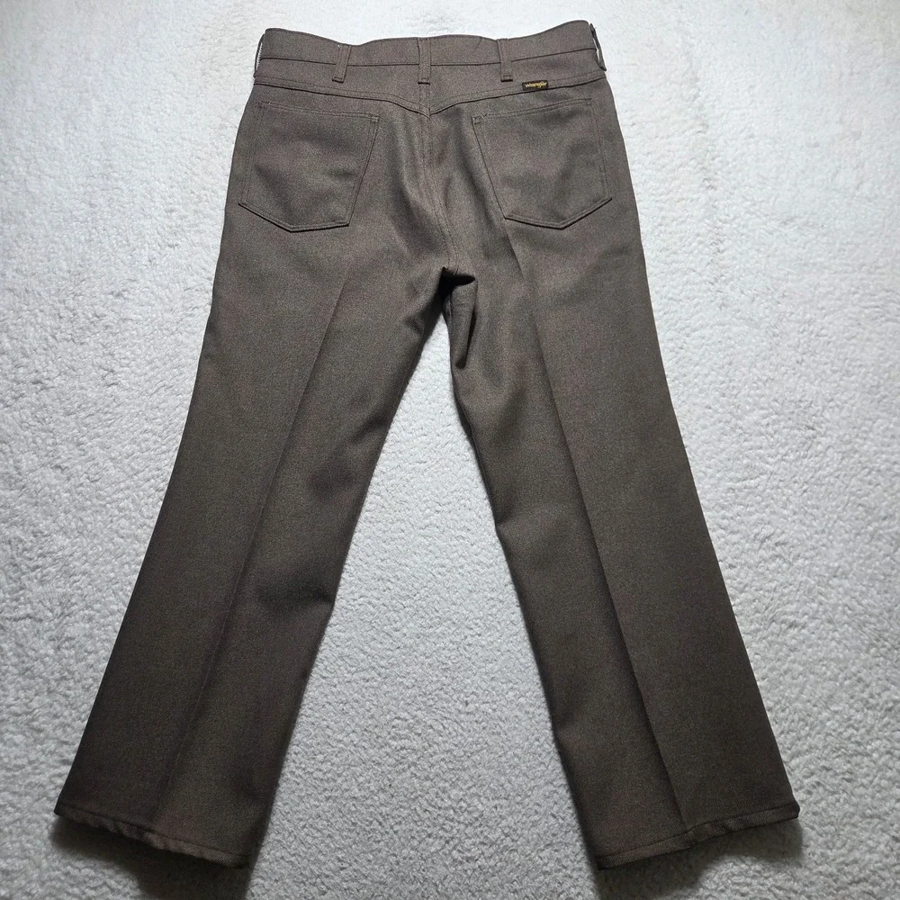 Vintage‎ 70s Wrangler Pants 32x26 USA Made Brown Polyester Leisure Talon 42